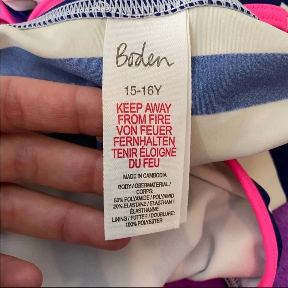 Boden Girls Stars and Stripes One Piece Swimsuit